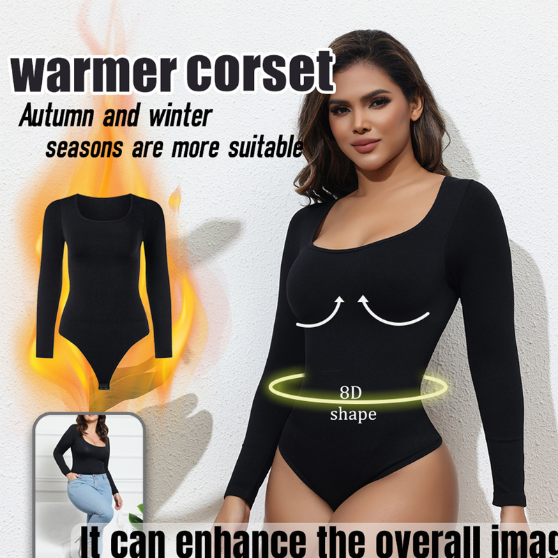 Nahtloser Shapewear-Bodysuit mit hoher Taille für Damen – Bauchkontrolle, Po-Lift, Ganzkörper-Schlankheits-Yoga, langärmlige, enge Basisschicht_voghion.com