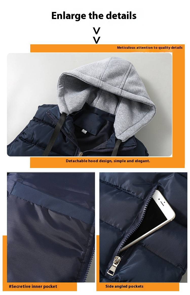 Leichte Steppweste für Herren, Slim Fit, Winter, warmes Fleecefutter, lässige Outdoor-Weste mit Reißverschluss für Herren, modischer Unisex-Mantel (Schwarz, Blau, Rot)_voghion.com