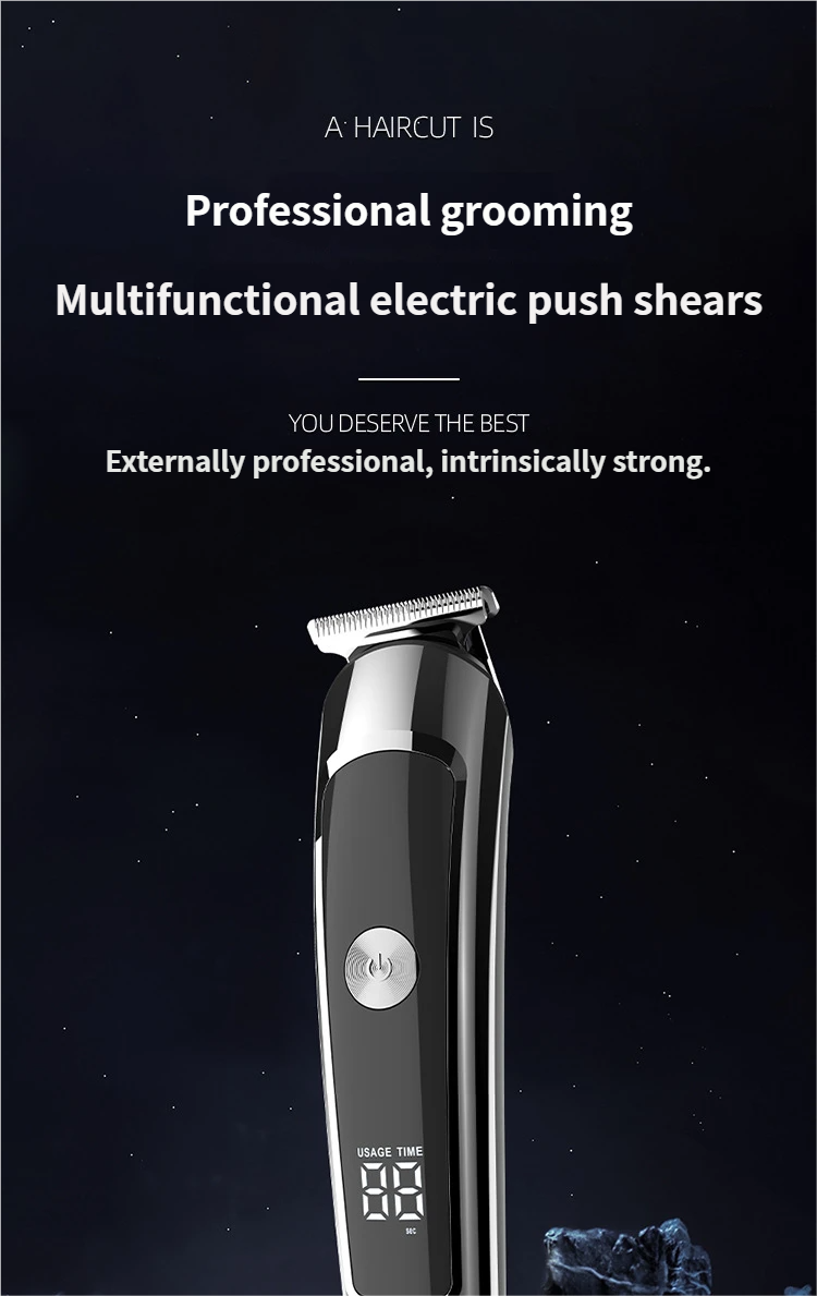 Household Hair Clipper, Multi-functional Oil Head Engraving, Water Washing, Digital Display, High-power Silent Hair Salon Electric Clipper_voghion.com
