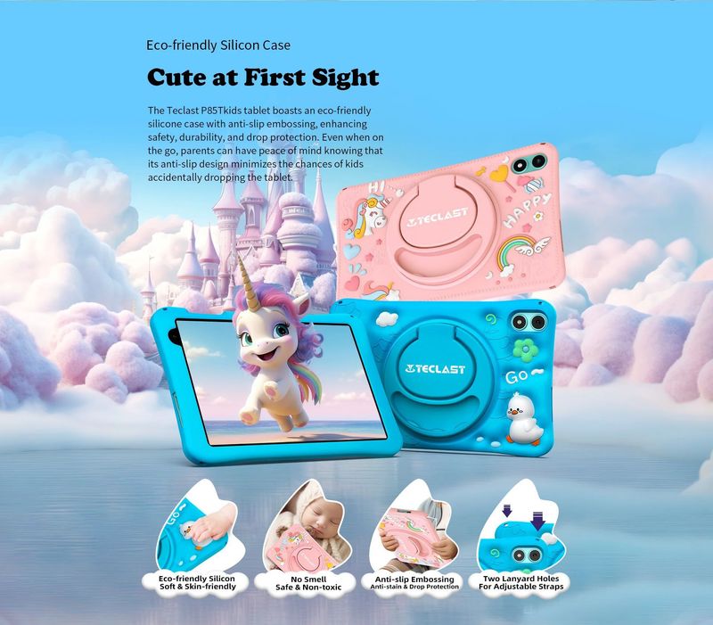 Teclast P85T 8-Zoll-Kinder-Tablet mit Android 13 | 4 GB RAM + 64 GB Speicher | Kindersicherung | Augenschutz-Bildschirm | Robuste Hülle inklusive_voghion.com