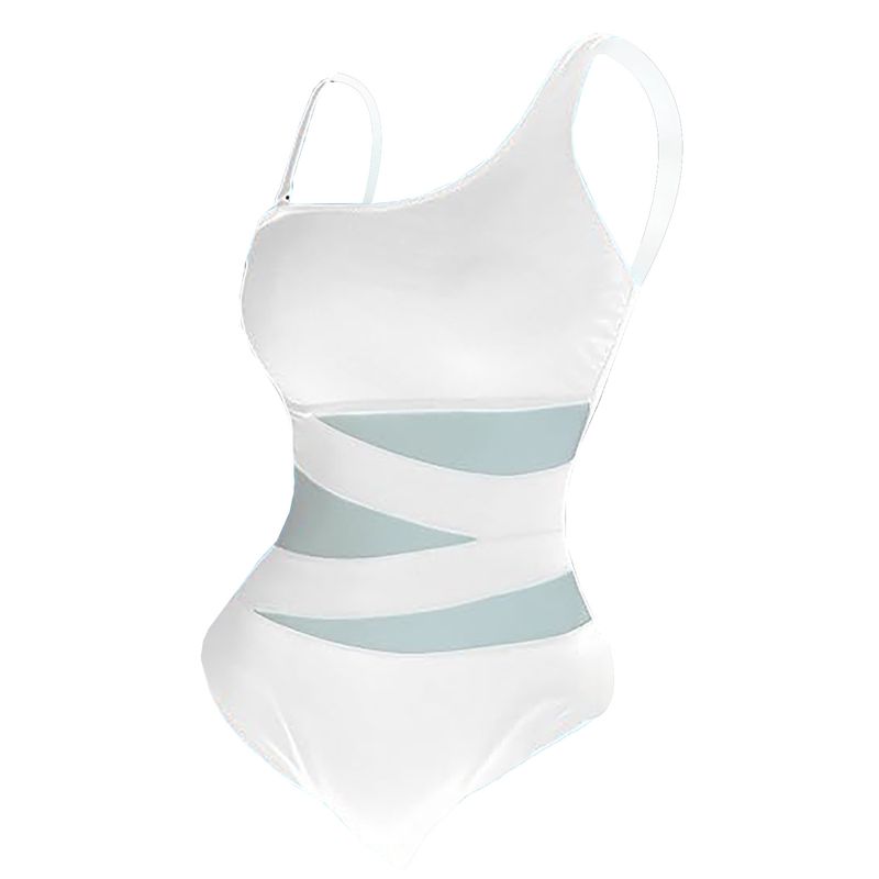 Women's Clothing One Piece Swimsuit Thin Strap Oblique Shoulder Conservative Bikini_voghion.com