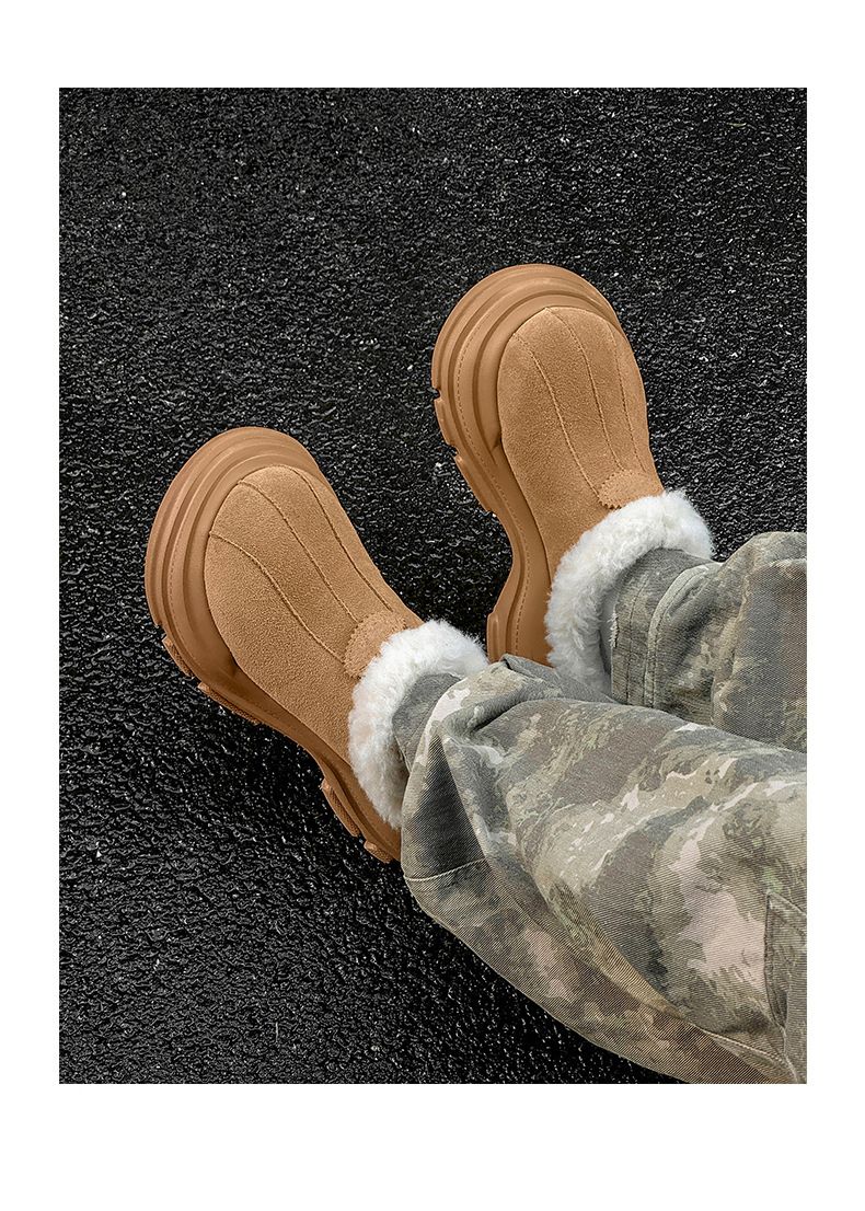 Unisex Winter Clogs With Thick Sole - Waterproof Slip-Resistant Fuzzy Lined Snow Boots For Men & Women (Chestnut, Grey)_voghion.com