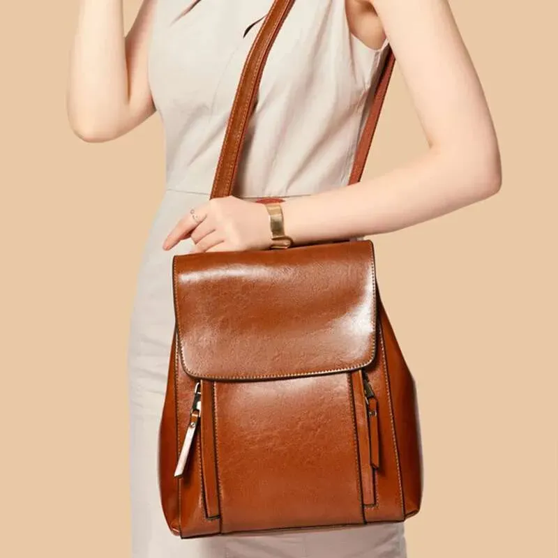 Zaino da donna, stile designer, 2025, con tracolla, in vera pelle, per ragazze, scuola, donna, zaino per computer portatile, in pelle naturale_voghion.com