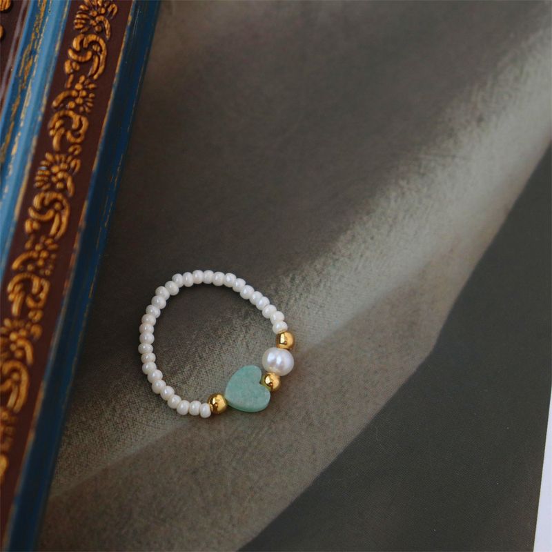 New Chinese Style Elastic Lapis Lazuli Ring Natural Star Pearl Agate Personality Trendy Women_voghion.com
