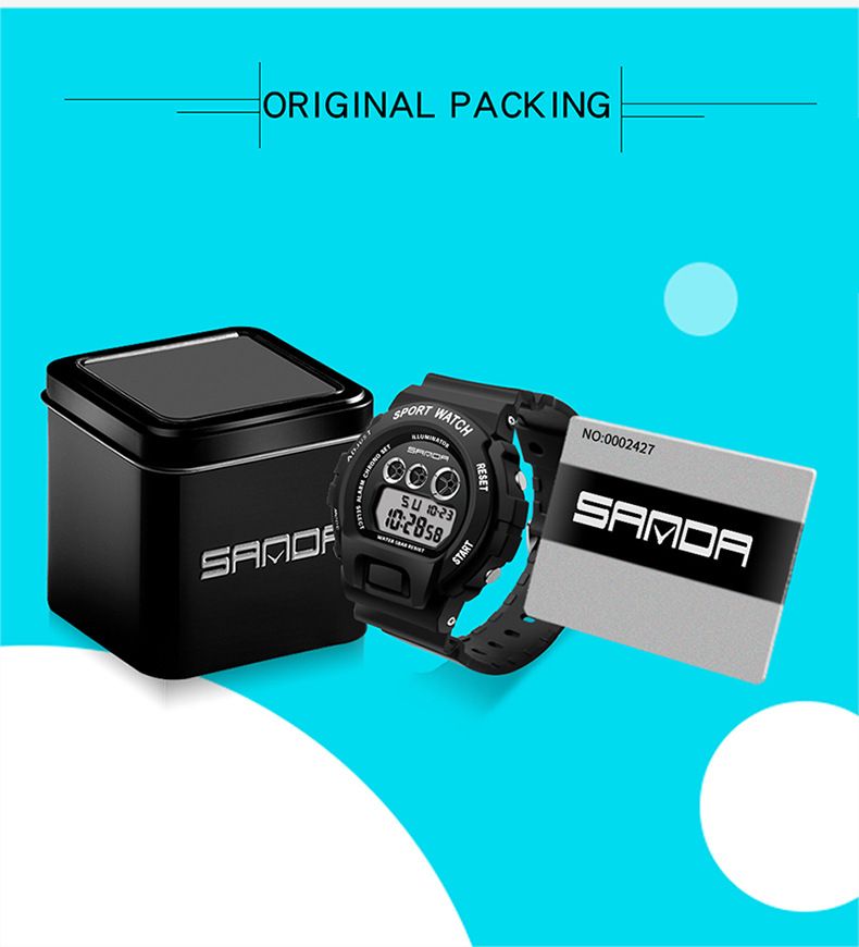 Unisex Digital Watch With LED Backlight, Waterproof & Lightweight Resin Strap For Students & Teens Fashion Trend Electronic Watch Student_voghion.com