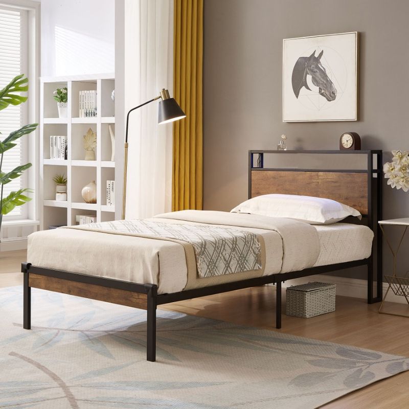 Telaio facile senza letto con dimensioni sotto una piattaforma di stoccaggio con molle USB tavola di legno in metallo necessaria letto e pediera box doppio RIVESTIMENTO_voghion.com