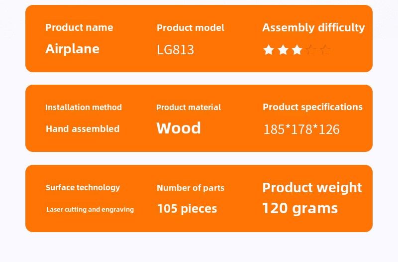 New Aircraft 3D Wooden Three-dimensional Puzzle, Wooden Toys Educational Assembly Toys DIY Creative Ornaments_voghion.com