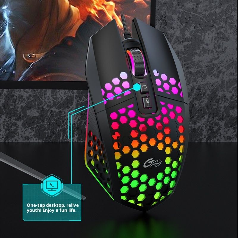 Digitex Digitex Huma X801 Wired Gaming RGB Lighting Computer Competition USB Mouse Cross-Border Trade_voghion.com
