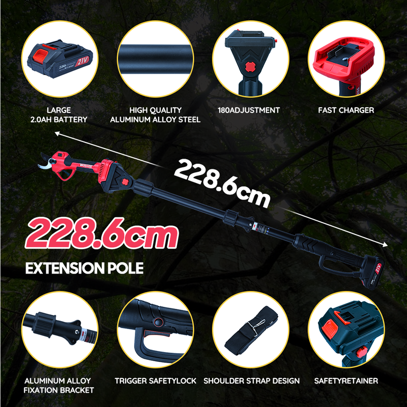 Appareil électrique avec 3000 Lbs Schneidkraft, support télescopique 228 cm, 2x2000mAh Akku_voghion.com