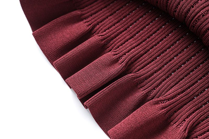 Women's Clothing Spring And Autumn Style Small V Neck Trumpet Sleeve Top Fishtail Skirt Two Piece Suit_voghion.com