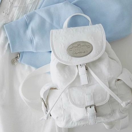 JENNIE Yu Shuxin Same Korean Niche Trend Sweet Girl Style Suede Pattern Women's School Bag Small Backpack_voghion.com