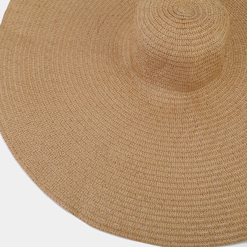 Nuovi arrivi 70 cm cappelli di paglia a tesa larga oversize primavera estate floscio pieghevole protezione UV cappello da spiaggia per le donne all'ingrosso_voghion.com