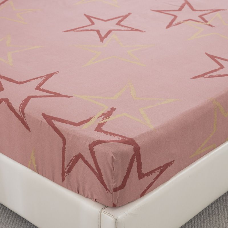 Lençol de cama Pink Girl Star em poliéster com impressão 3D_voghion.com