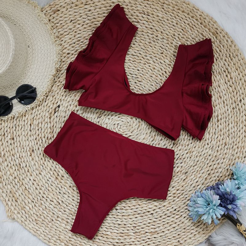 women's split sexy press line solid color high waist new_voghion.com