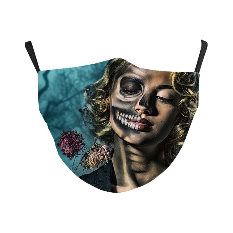 Funny Lips Fangs 3D Printed Dustproof Washable Breathable Children's And Adults' Mask With Filter Insert_voghion.com