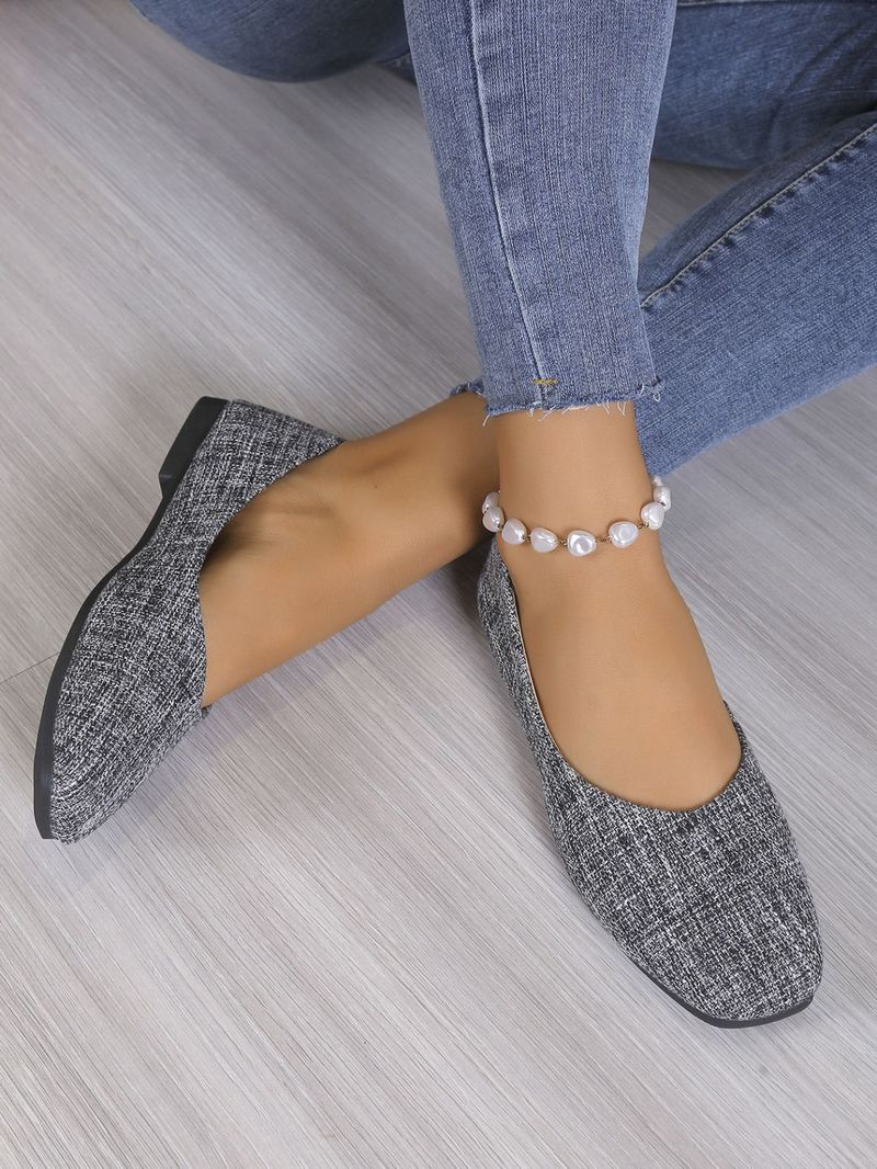 Scarpe casual traspiranti in tessuto slip-on con punta rotonda piatta, nuove, estive 2024, taglia unica, per donne europee e americane_voghion.com