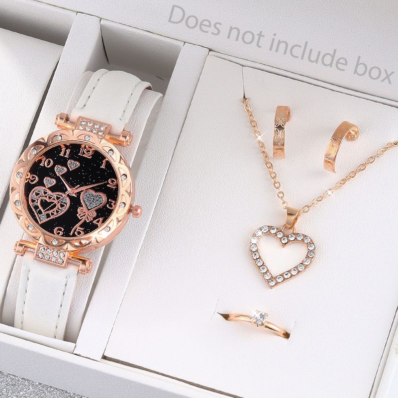 new multi-color love diamond jewelry bride necklace suit heart-shaped earrings necklace jewelry suit_voghion.com