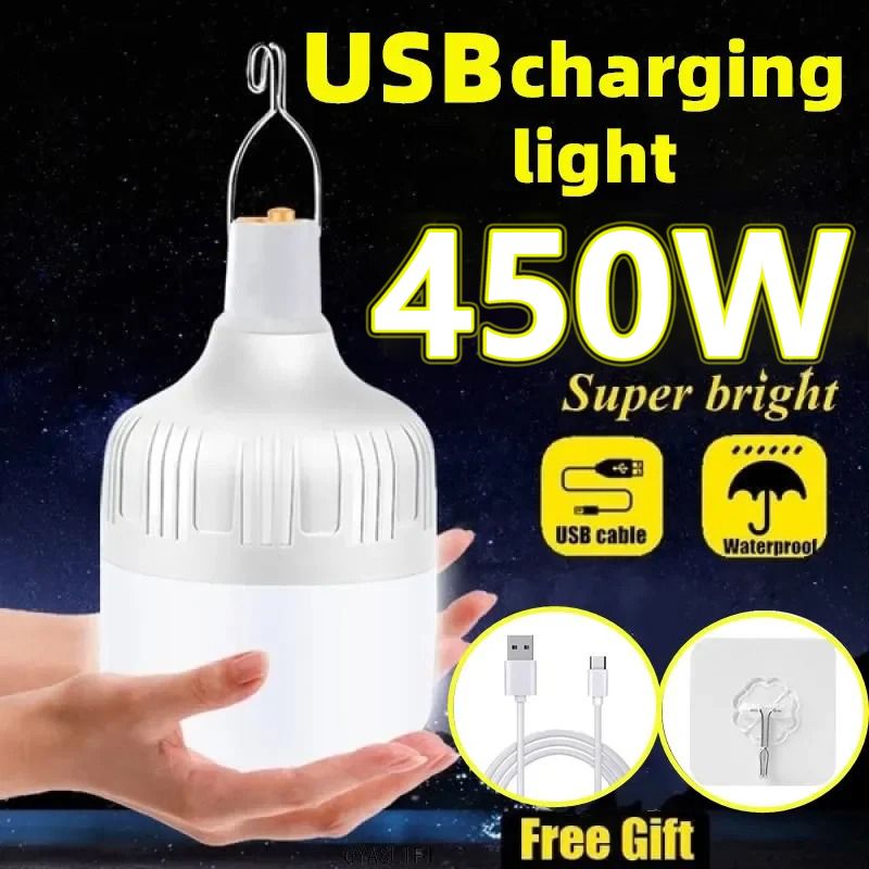 1/2/5/8pcs High Power LED Light Charging Emergency Lamp Outdoor Portable Lanterns BBQ Camping Lamp Search Light Emergency Bulb_voghion.com