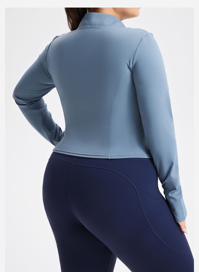 Ženska oblačila, hitro sušeča športna jakna za zaščito pred soncem, dolgi rokavi, ženska jopa z zadrgo, oprijet top, tek, fitnes, joga oblačila_voghion.com