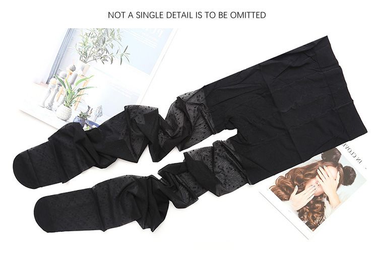Calze a righe diagonali da donna, sottili, anti-gancio, estive, a forma di ananas, collant di seta nera a pois rotondi_voghion.com
