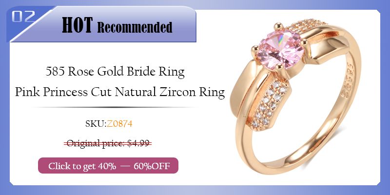 2025 Fashion Style Dame Ring Rose Gold 585 Natural Zirconium prøve_voghion.com