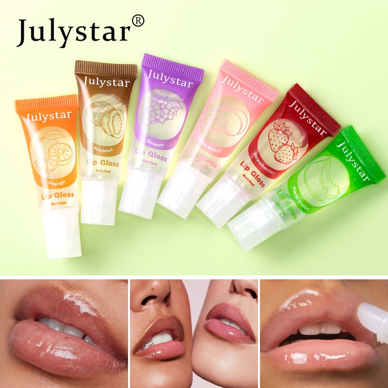 Olio labbra alla vitamina E Julystar multicolore al profumo di frutta - Idratazione e lucentezza a lunga durata, trattamento labbra nutriente con tinte personalizzabili_voghion.com