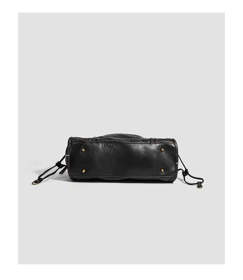 Retro-Einkaufstasche aus weichem Leder in trendiger Farbe, Umhängetasche mit einer Schulter und mehreren Taschen_voghion.com