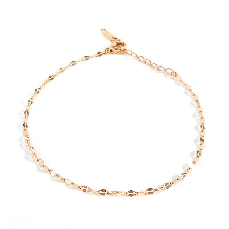 2022 neuer Fußschmuck Roségoldfarbenes Nischendesign Titanstahl-Fußkettchen, lichtecht_voghion.com