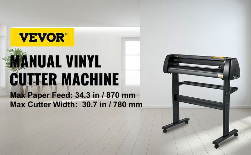 Vinyl Cutter Machine 34 Inch Paper Feed Cutting Plotter Bundle Adjustable Force & Speed Vinyl Printer, LCD Display Windows Compatible Sign Making kit _voghion.com
