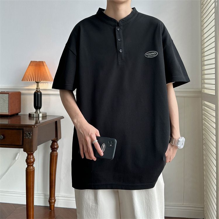Trendy Five Sleeve Hong Kong Style Fashionable Men's Polo Shirt, Youthful Fashion Trend, Lazy Summer_voghion.com