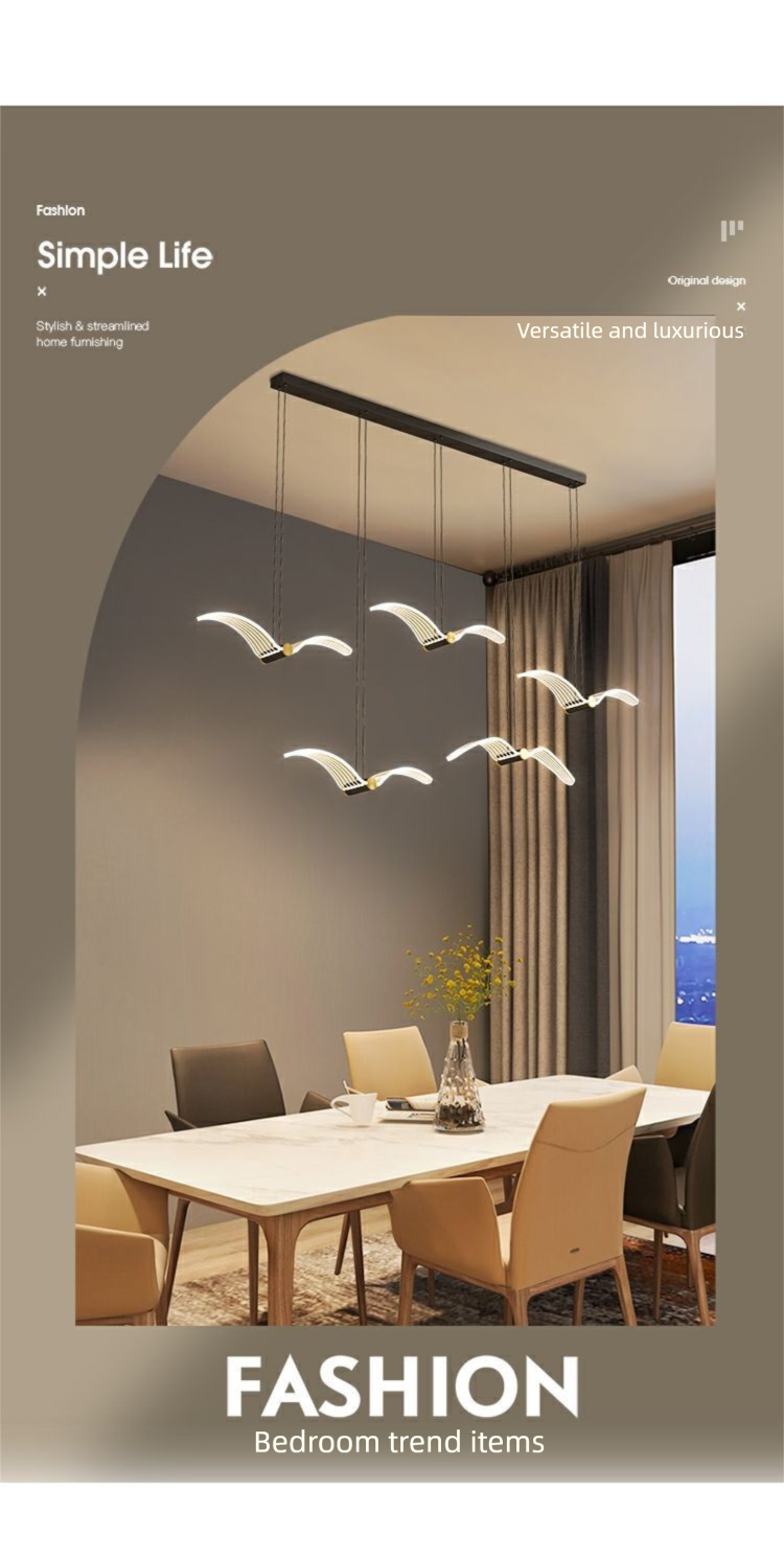 Ristorante di lusso nordico tavolo da bar ufficio vendite hotel hall reception lampada gabbiano lampada a sospensione illuminazione industriale_voghion.com