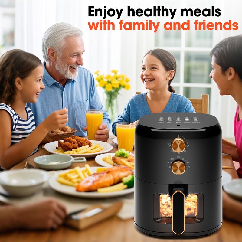 Air Fryer 4-in-1 With 4.5 QT Capacity, Air Fry, Roast, Reheat, Dehydrate, Air Crisp Technology With 400F For Hot, Crispy Results In Just Minutes, Black_voghion.com