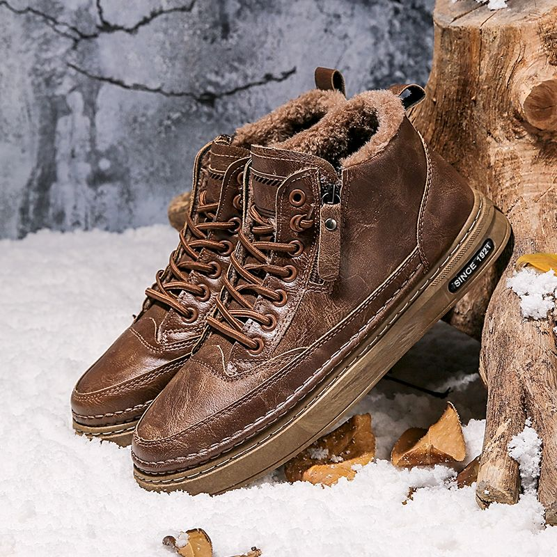 Winter New High Top Martin Boots with Plush Thickened Warm and Tidal Shoes_voghion.com