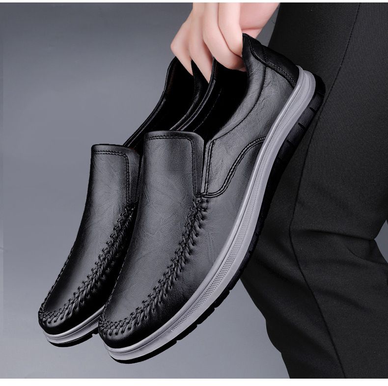 Herrenschuhe, Freizeitschuhe aus Leder, niedrige Schafthöhe, Fußüberzug aus Leder, Freizeitschuhe für Herren, einzelne Schuhe_voghion.com