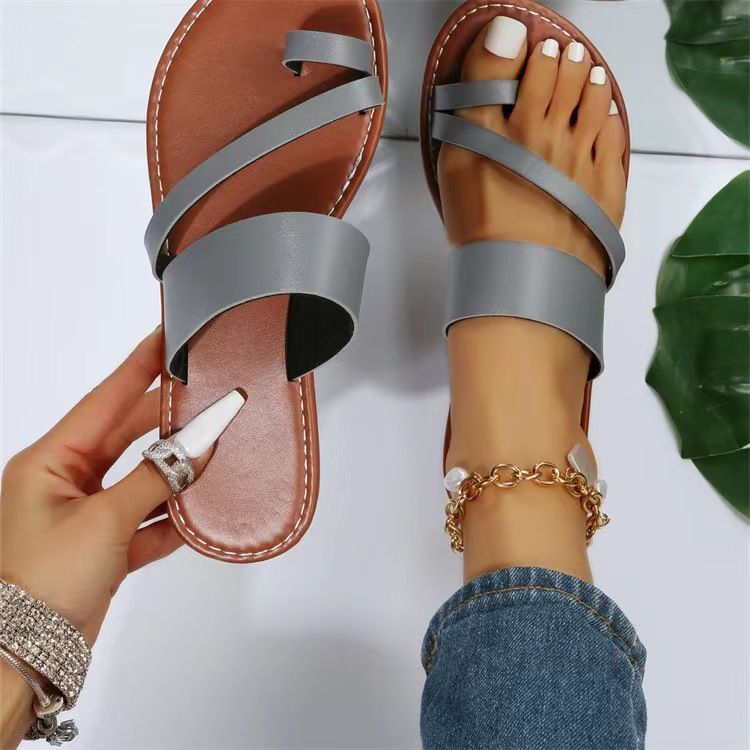 2025 Women's Sandals Large Size New Fashion Spring Summer Flat Toe Comfortable_voghion.com