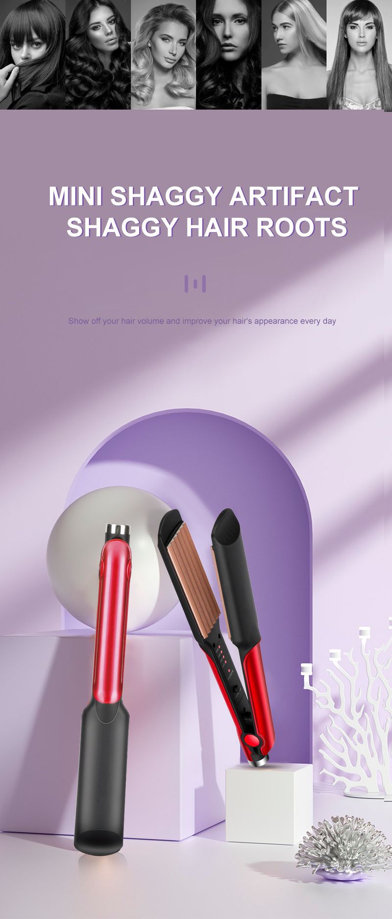 Hair Straightener & Curler - 2-In-1 Styling Iron With Ionic Technology (Anti-Frizz Salon Results Fast Heating Travel-Friendly)_voghion.com