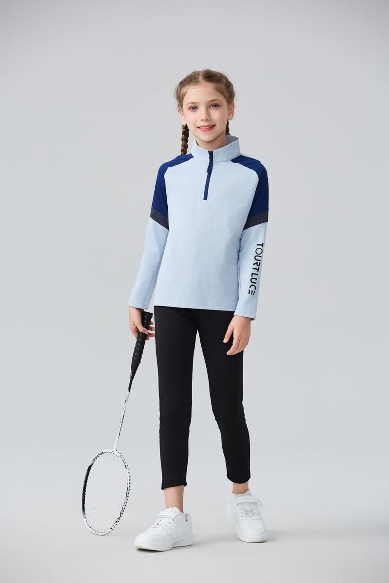 Badmintonanzug für Kinder (Herbst/Winter, langärmelig) – Fitnessjacke für Erwachsene, schnelltrocknend, ideal zum Radfahren, Laufen und Fußballspielen_voghion.com