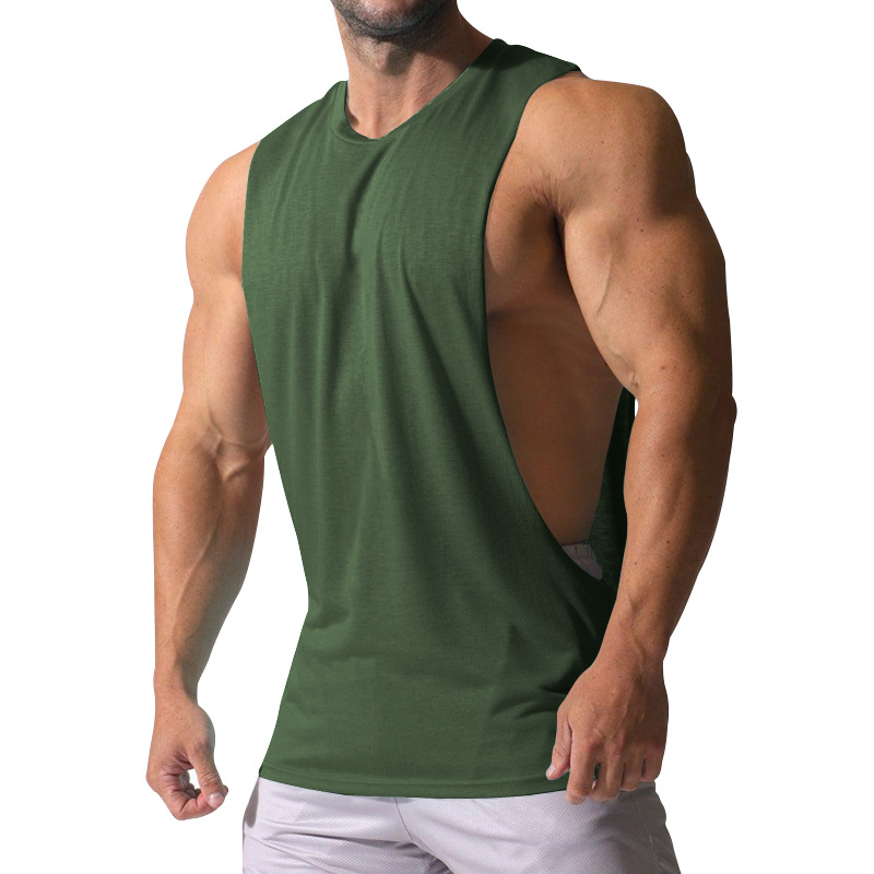 Men's Clothing New Men's Vest Muscular Men's Sports And Leisure Solid Color Men's Sleeveless Vest T Shirt_voghion.com