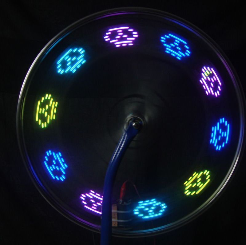 Mountainbike-Speichen-LED-Feuerrad, mehrfarbiges Muster, doppelseitiger Stahldraht, Vibrationssensor, Doppelsensor, Farblicht_voghion.com