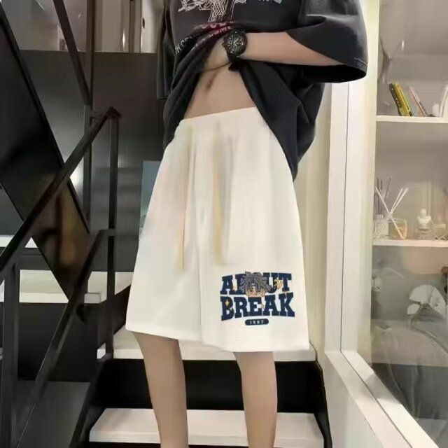 2024 Zomer Sport Shorts, Heren Veelzijdige Casual Koppels Losse Kwart Micro Elastische Strandbroek, Trendy_voghion.com