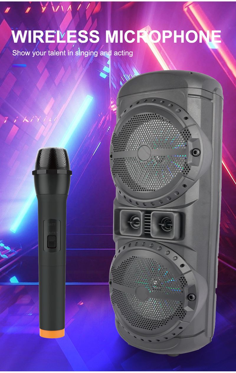 ZQS12201 Kaksois 12-tuumainen basso ulkokäyttöön tarkoitettu Bluetooth-kaiutin Kannettava tehokas subwoofer_voghion.com