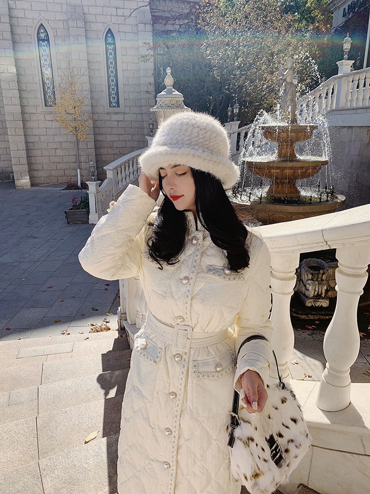 Xiaoxiangfeng Down For Women's Autumn And 2023 New Korean Version Slim Fit Knee Length Cotton Jacket Winter Coat_voghion.com