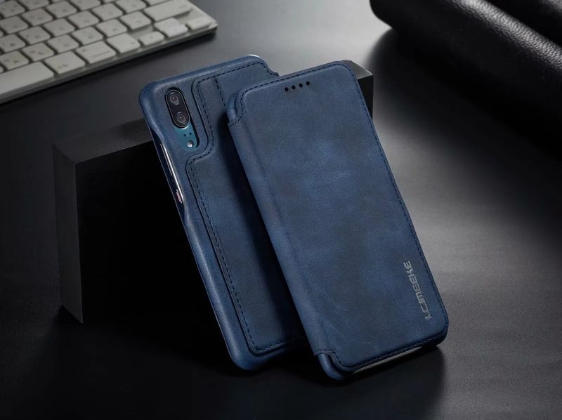 Huawei P20 P30 P40 Pro Lite İnce İnce Kart Yuvalı Lüks Deri Kapaklı Kılıf_voghion.com