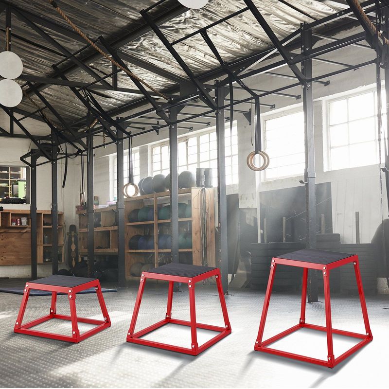VEVOR Plyometric Jump Boxes, 12/18/24 Inch Plyo Box, Platform And Jumping Agility Box, Anti-Slip Fitness Exercise Step Up Box Set For Home Gym Training, Conditioning Strength Training, Red_voghion.com