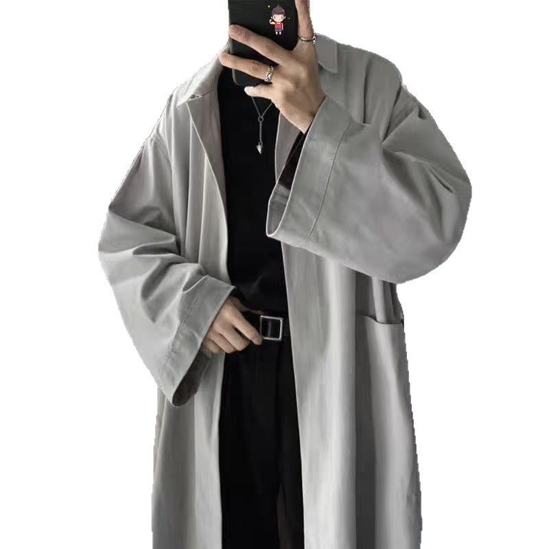 Men's Casual Tall Windbreaker Jacket, Personalized Mid Length Outerwear, Cardigan, Artistic Cloth, Trendy Men's_voghion.com