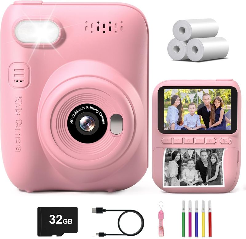 Gofunly Kids Camera Instant Print, 3.0'' Big Screen Instant Camera For Kids With_voghion.com
