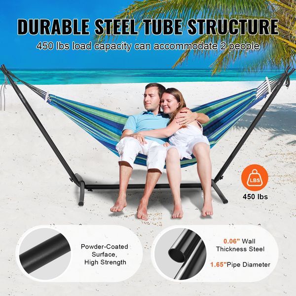 Steel Hammock Stand 450 Lbs Hammock Frame Fits 10-13 Ft Hammocks Portable_voghion.com