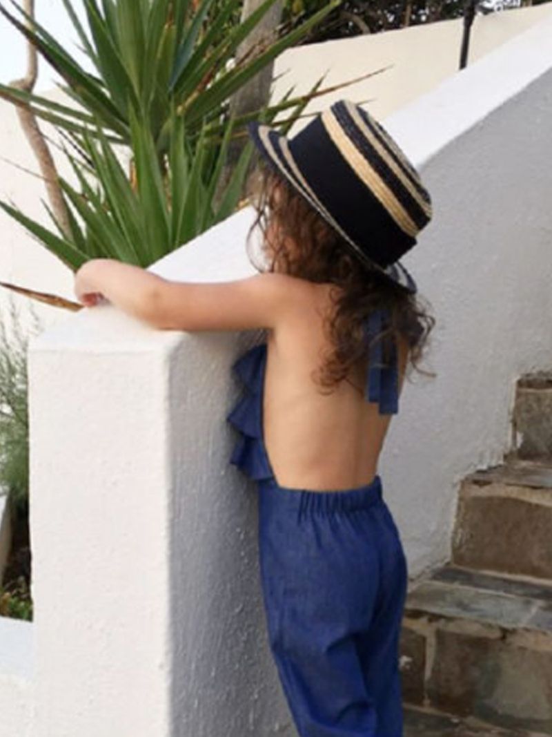 Moeder & Kids nieuwe kinderkleding bretels denim swing jumpsuit_voghion.com