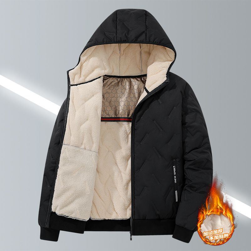 Lamb Wool Graphene Jacket For Men Winter Loose Fit Plus Size Thickened Cotton Coat Outerwear Trendy_voghion.com