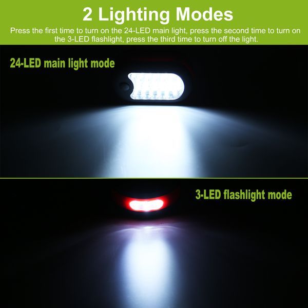 Compact Work Light 27LEDs Hang Lights Portable Magnetic Flashlight With Hook For Camping Hiking Emergency_voghion.com
